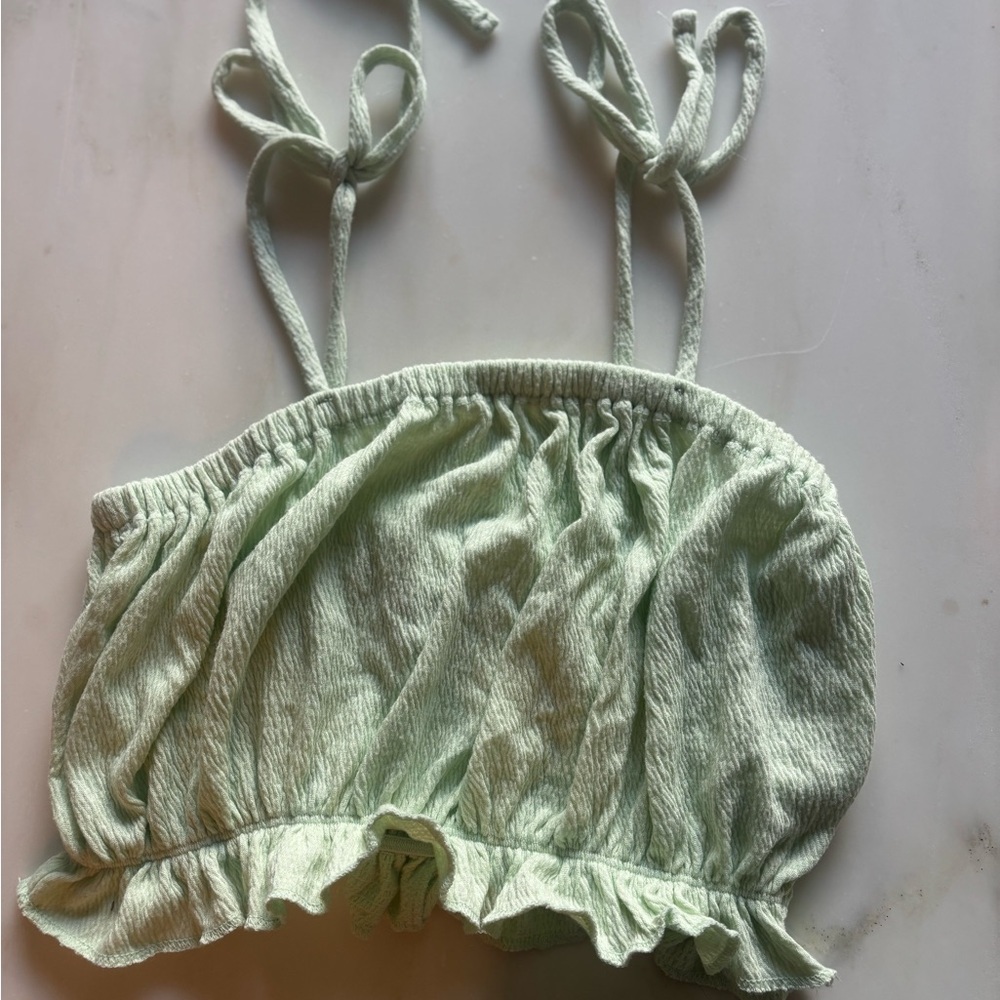 Wild Fable Light Green Textured Top